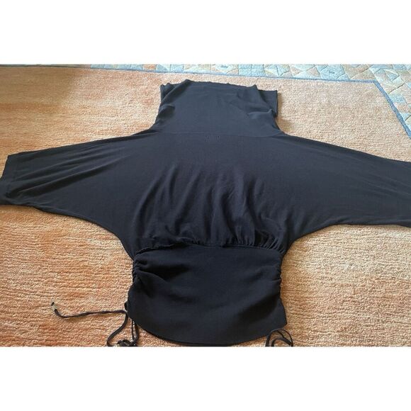 Guess Jeans Black Women’s Cowl Neck  3/4 Sleeves Large Top Sweater - Picture 6 of 6